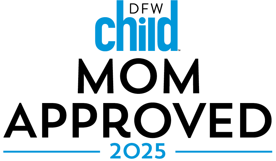 DFW Mom Approved badge awarded to Life Chapters Counseling